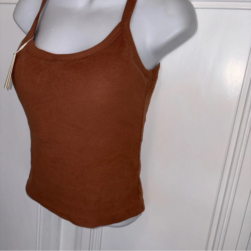 OGL Brown Ribbed Tank Top - Picture 4 of 16